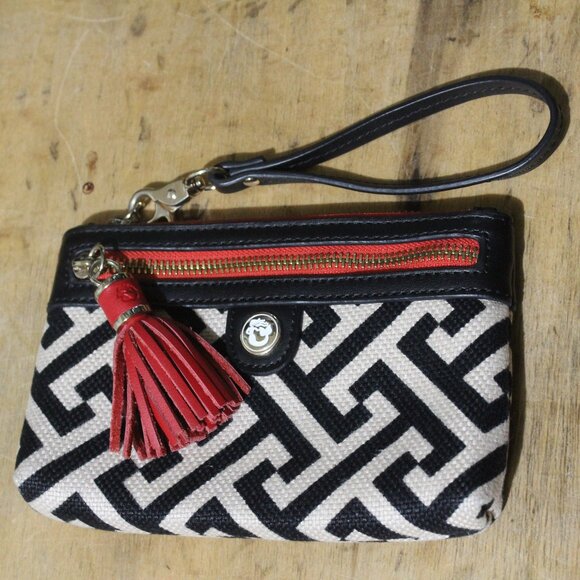 Spartina 449 linen & leather Pender wristlet